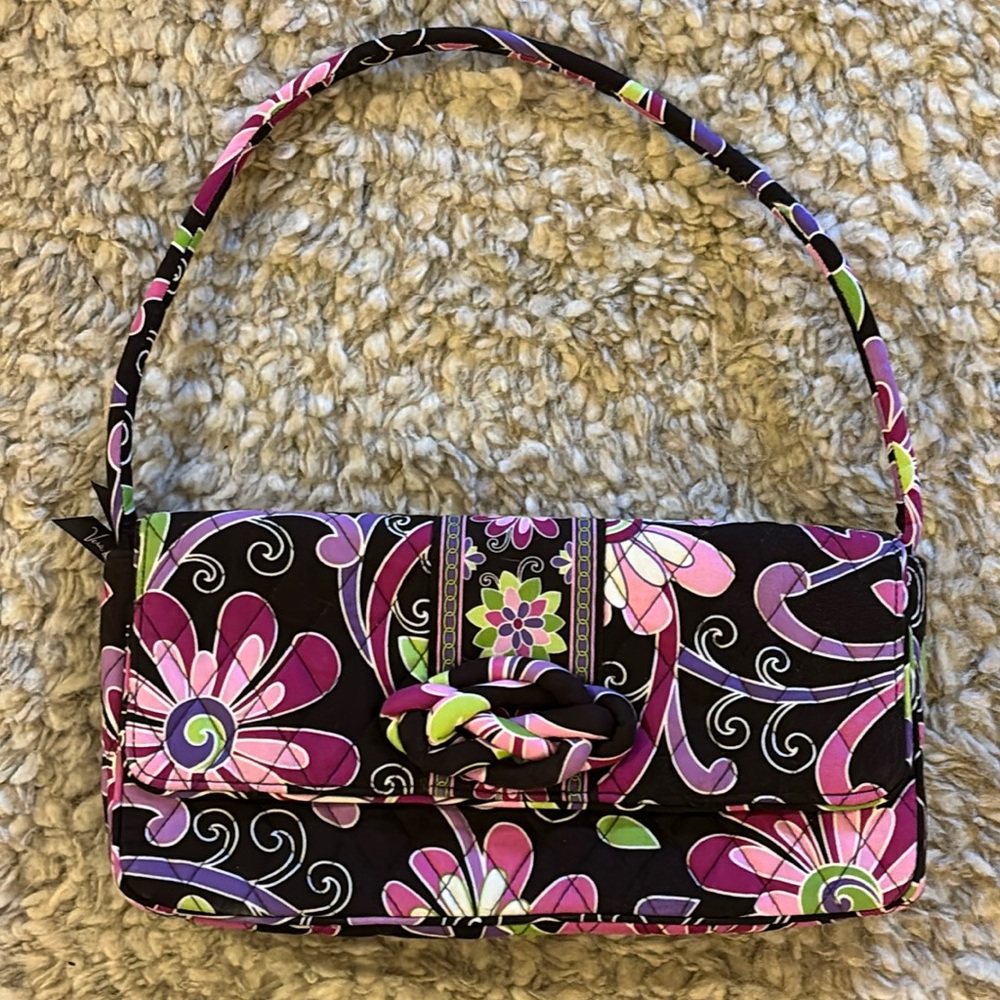 Vera Bradley Purple Punch Knot Clutch Like New